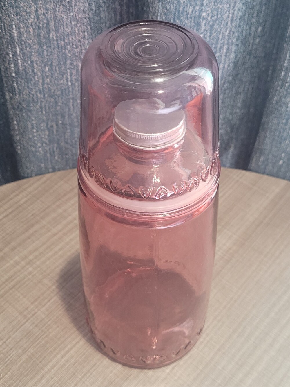 Vidrios San Miguel Pink 10.25” Bedside Decanter & Drinking Glass